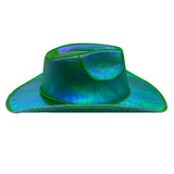 Green Holographic LED EL Wire Cowboy Hat (Each)