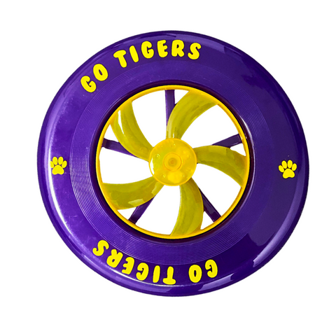 9" LED Light-Up Plastic Go Tigers Purple Frisbee (Dozen)