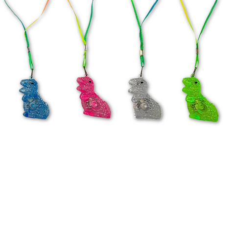 LED Dinosaur Necklace - Assorted Colors (Dozen)