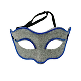 Silver Glitter Mask with Blue EL Wire (Each)