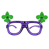 LED Purple and Green Mardi Gras Shutter Sunglasses (Each)