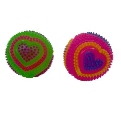 2.95" LED Knobby Heart Bounce Ball (Each)
