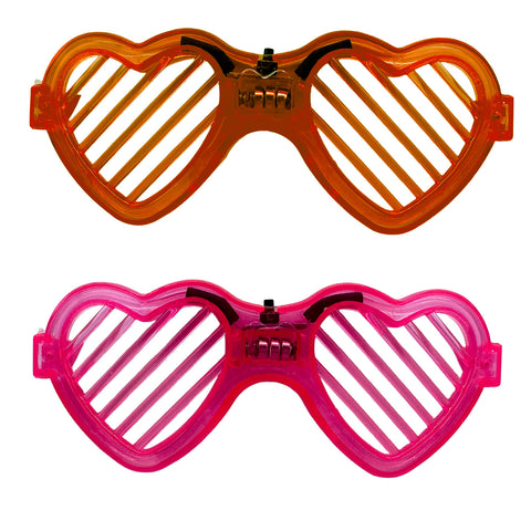 LED Heart Shutter Glasses - Assorted Colors (Each)