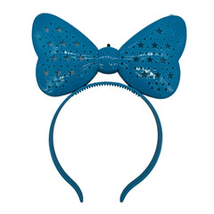 LED Bow with Stars Head Bopper - Turquoise (Each)