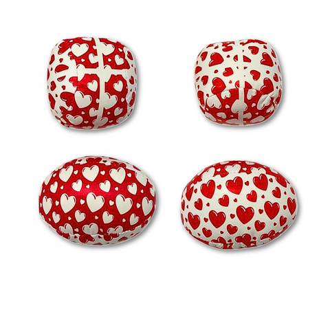 4" Red and White Valentine's Vinyl Sports Ball - 4 Styles (Dozen)