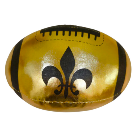 4" Metallic Gold and Black Vinyl Football with Fleur de Lis Logo (Dozen)