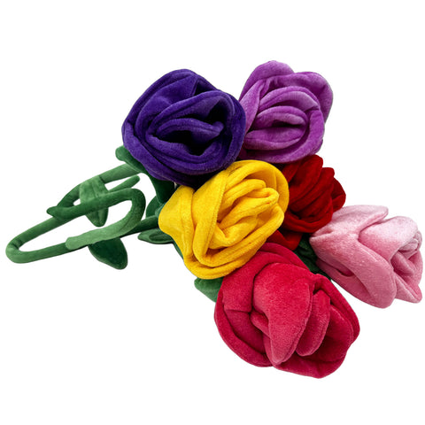 26" Long Stem Plush Rose - Assorted Colors (Dozen)