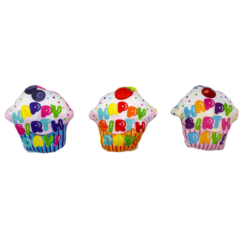7" Plush Happy Birthday Cupcake - Assorted (Each)