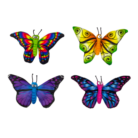 8" Printed Plush Butterfly - Assorted (Each)