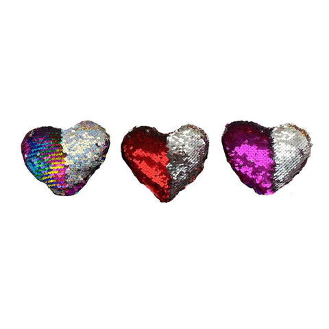 5.5" Plush Sequin Heart - Assorted Colors (Each)