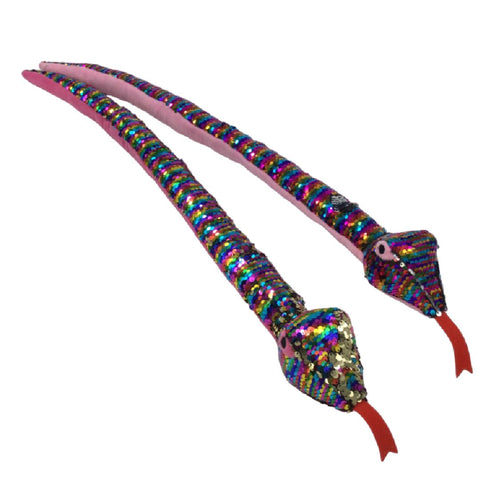 28" Plush Flip Sequin Snake - Assorted Colors (Each)