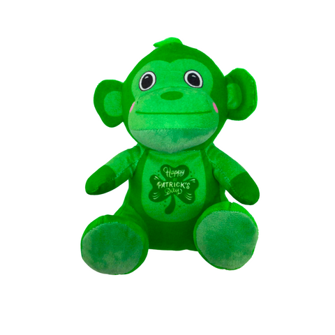 7" Happy St. Patrick's Day Green Monkey (Each)