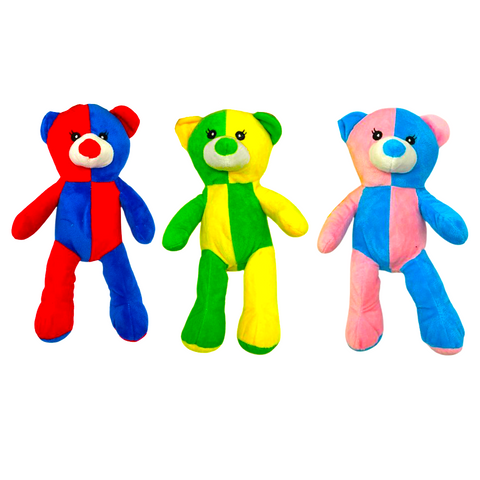 11" Plush Color Blocked Bear - Assorted Colors (Each)