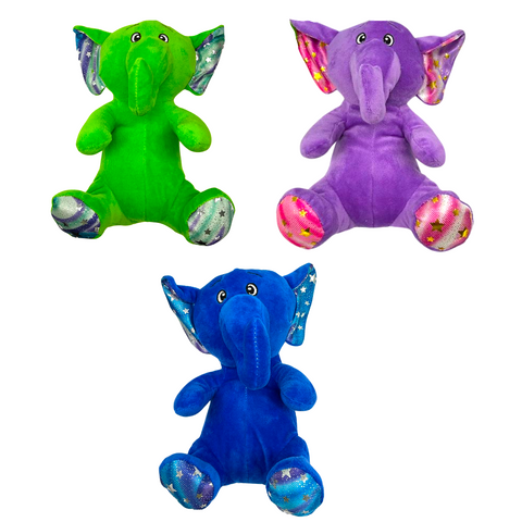 8.5" Plush Funky Feet Elephant - Assorted Colors (Each)