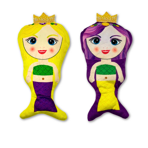 7" Mardi Gras Plush Mermaid - Assorted Colors (Each)