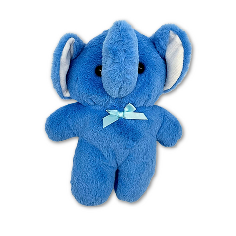 8" Plush Blue Elephant with Bow (Each)