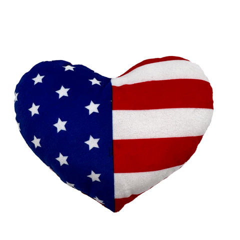 7" Red,White, and Blue American Flag Heart Plush Pillow (Each)