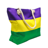 Purple, Green and Yellow Canvas Tote Bag (Each)