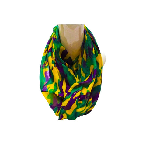 72" Purple, Green and Yellow Camouflage Scarf (Each)