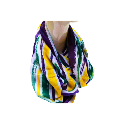 72" Purple, Green and Yellow Stripes on Scarf (Each)