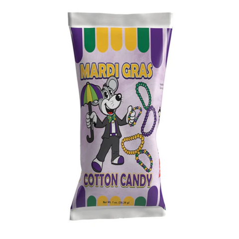 King Cake Cotton Candy 1oz Bag (Case of 32)