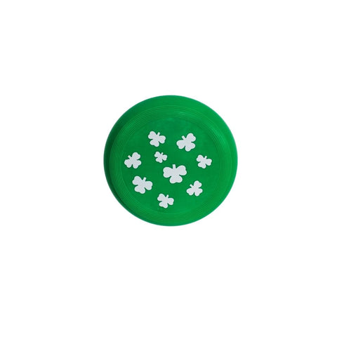 Green and White Frisbee with Clover Imprint 3.5" (6 Dozen)