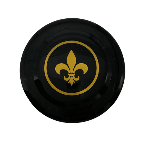 Black Frisbee with Gold Fleur de Lis Imprint 7" (Dozen)