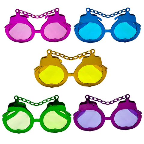 Handcuff Glasses - Assorted Colors (Dozen)