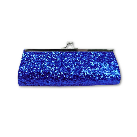 Royal Blue Metallic Glitter Clutch Purse 8 x 3 with Chain Each