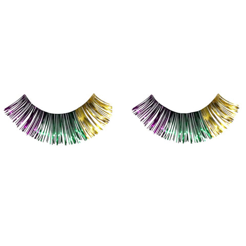 Purple, Green and Gold Mardi Gras Eyelashes (Pair)
