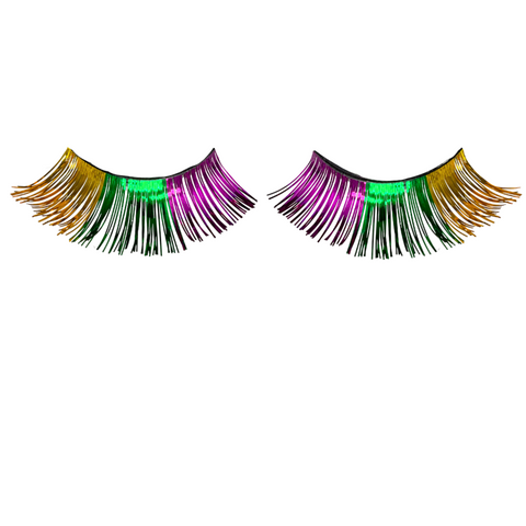 Purple, Green and Gold Mardi Gras Eyelashes (Pair)