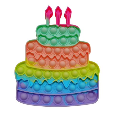 Bright Birthday Cake Fidget Popper - 18cm x 15cm (Each)