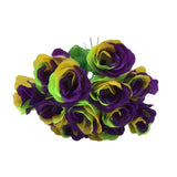 11" Mardi Gras Faux Rose (Dozen)