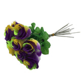 11" Mardi Gras Faux Rose (Dozen)