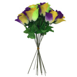 11" Mardi Gras Faux Rose (Dozen)