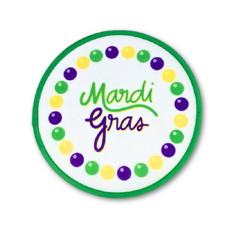 White Flex Frisbee with Mardi Gras and Beads Logo (Pack of 6)