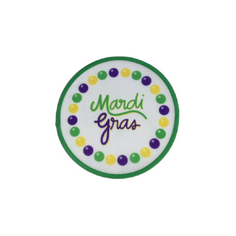 White Flex Frisbee with Mardi Gras and Beads Logo (Pack of 6)