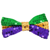 Purple, Green, and Gold Sequin Elastic Bow Tie (Each)