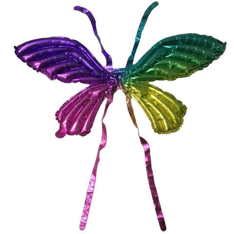 Mardi Gras Butterfly Aluminum Foil Balloon Wings (Each)