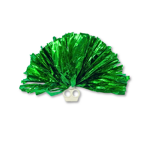 30cm Green Foil Pom Pom with Plastic Ring Holder (Pack of 6)