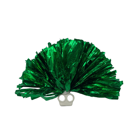 30cm Green Foil Pom Pom with Plastic Ring Holder (Pack of 6)
