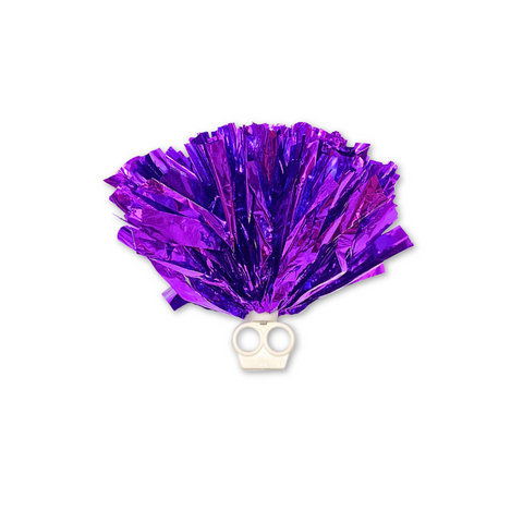 30cm Purple Foil Pom Pom with Plastic Ring Holder (Pack of 6)