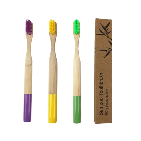 Bamboo Toothbrush with 100% Biodegradable Charcoal Brush - Assorted Colors (Each)