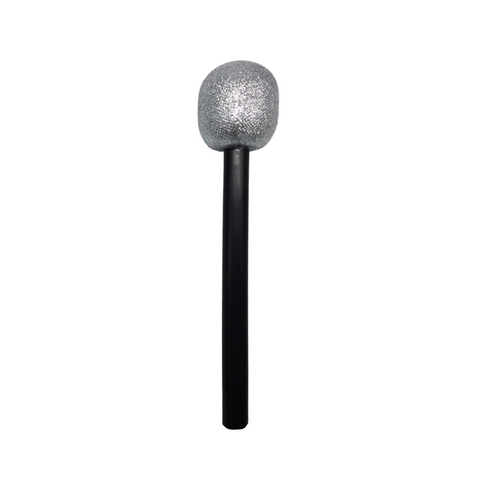 9" Silver Glitter Microphone (Each)