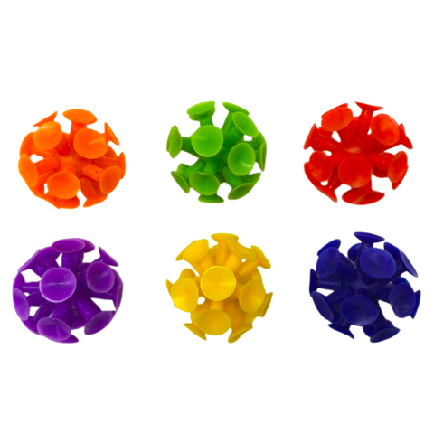 2" Suction Cup Ball - Assorted Colors (Pack of 6)