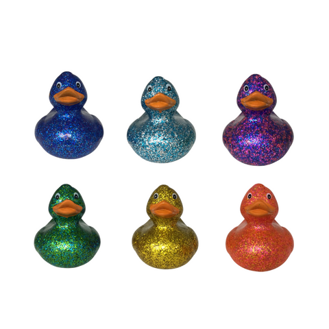 4" Large Glittered Duck - Assorted Colors (Each)