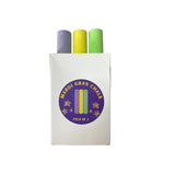 3 Piece Mardi Gras Chalk Set - Purple, Green, Yellow (Each)