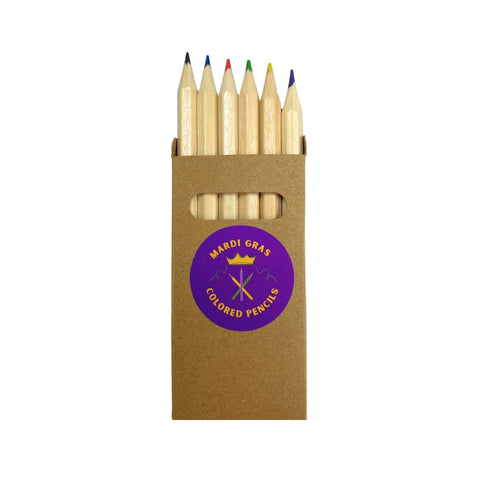 Mardi Gras Mini Colored Pencil Set (Pack of 6)