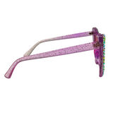 Light Purple Glitter Heart Shaped Sunglasses with Rhinestones (Each)