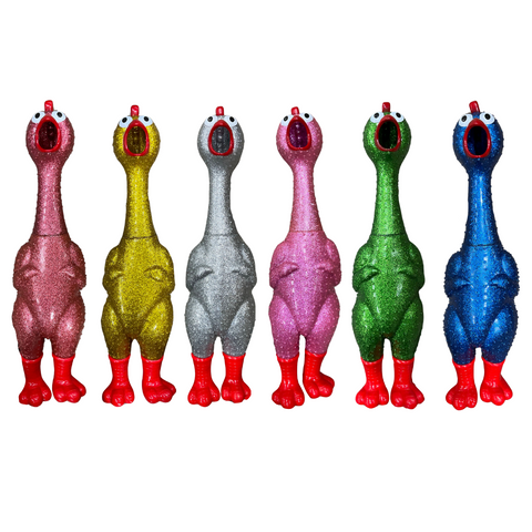 24" Giant Glitter Rubber Chicken - Assorted Colors (Each)